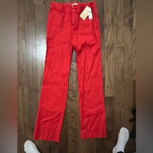 Anthropologie “elevenses” red flare trousers. Size 0, new with tags!